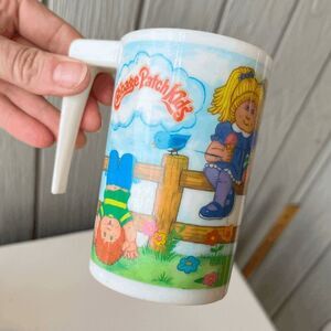 Vintage 1984 Cabbage Patch Kids Plastic Mug OAA Inc USA Retro 80s Cartoon Cup